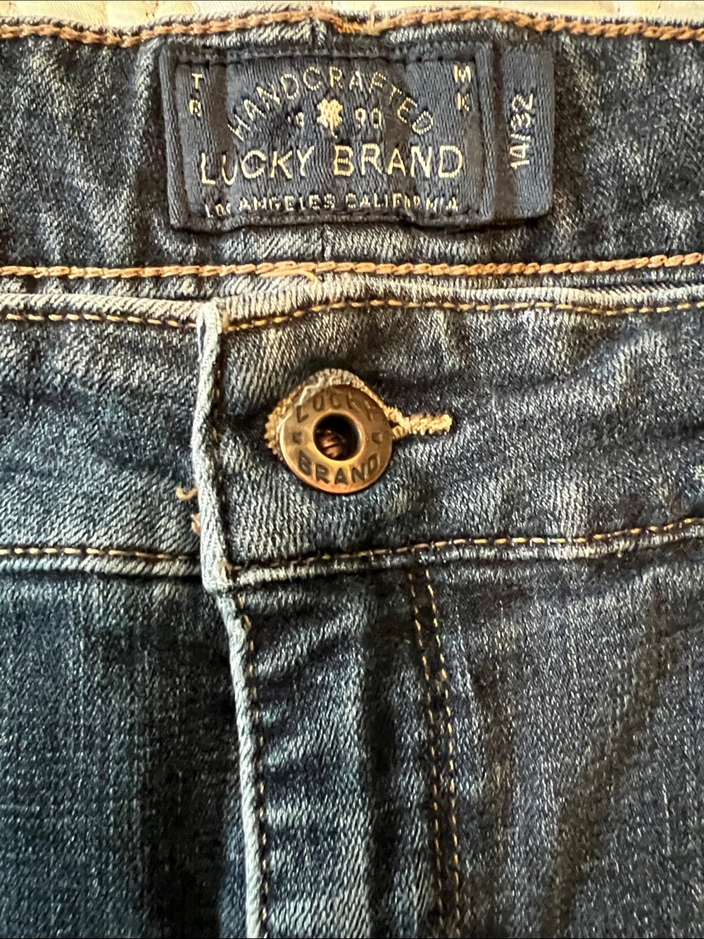 Lucky Brand Indigo Denim Jeans with Tan Leather Patch - Picture 9 of 14